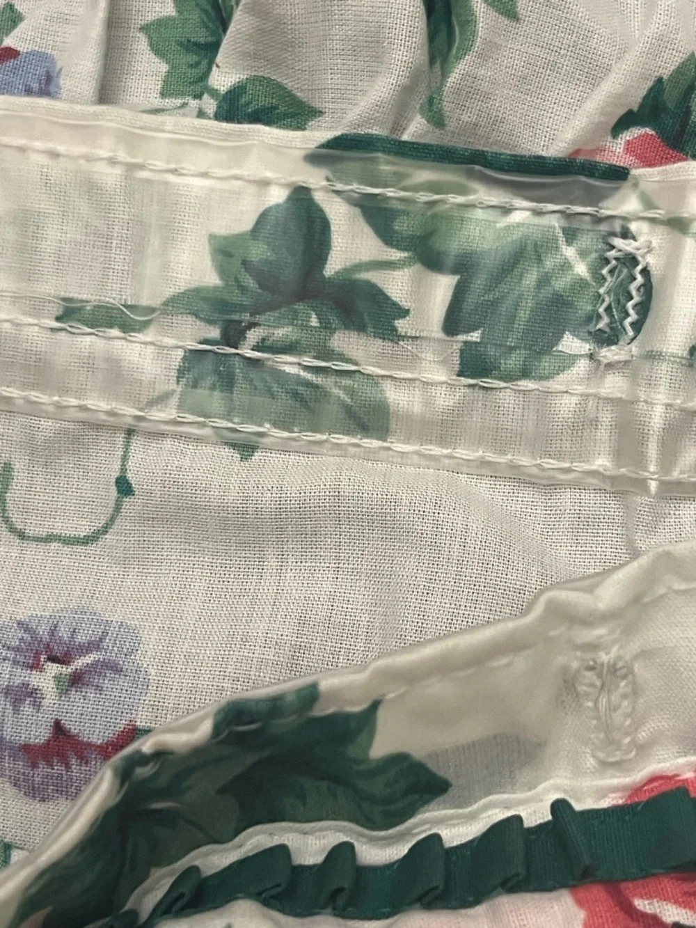 Floral Vintage Shower curtain Panel - Red, Purple & Green Flowers